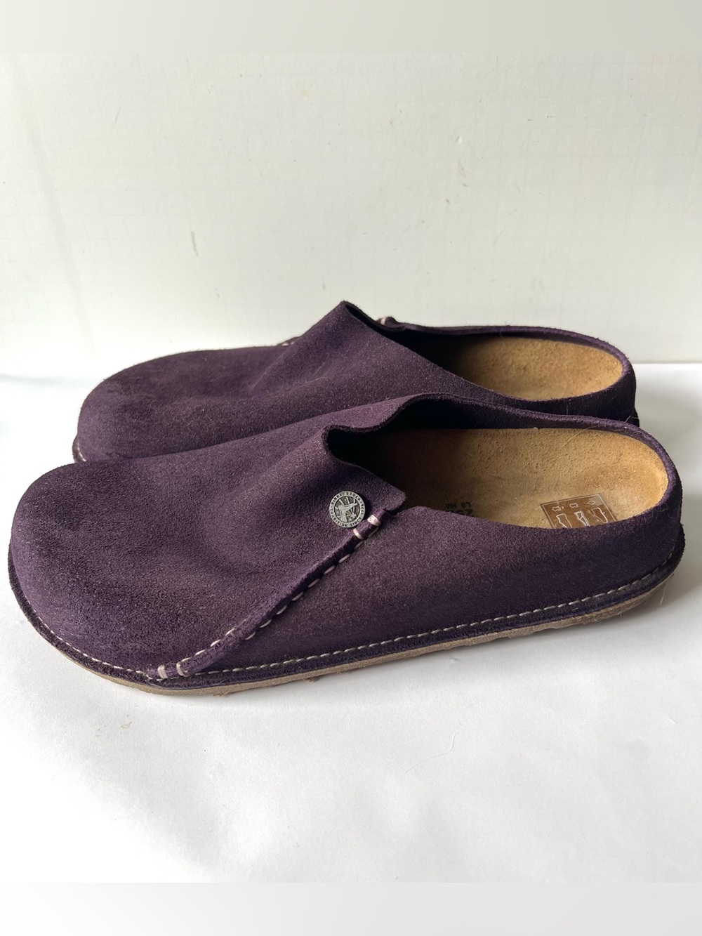 Birkenstock Zermatt Premium Dark Berry Purple Suede Leather Clog Slipper Shoe 38